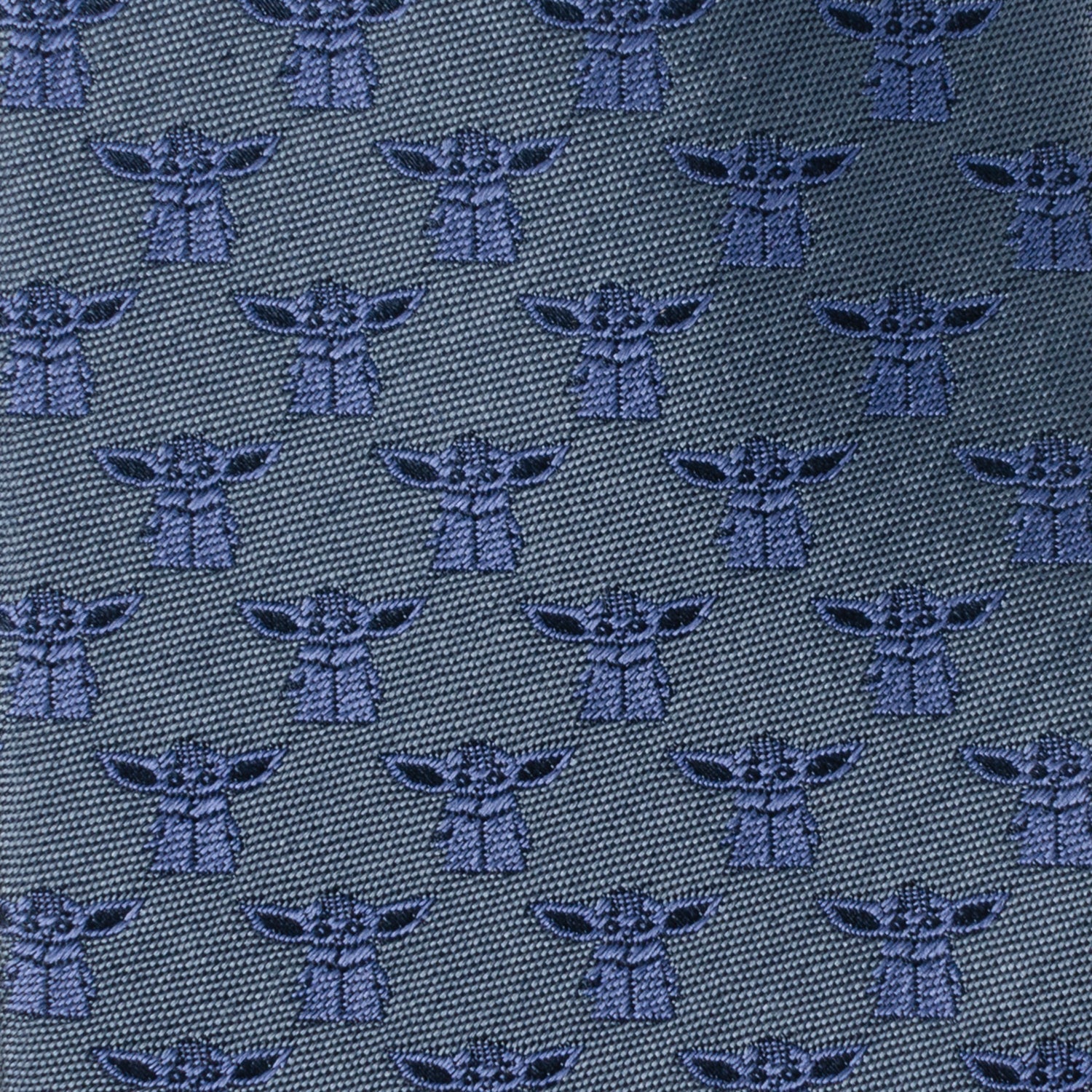 Star Wars Grogu Blue Tonal Silk Men's Necktie - Image 4