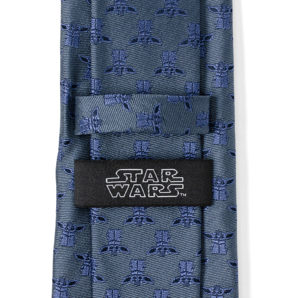 Star Wars Grogu Blue Tonal Silk Men's Necktie - Image 5