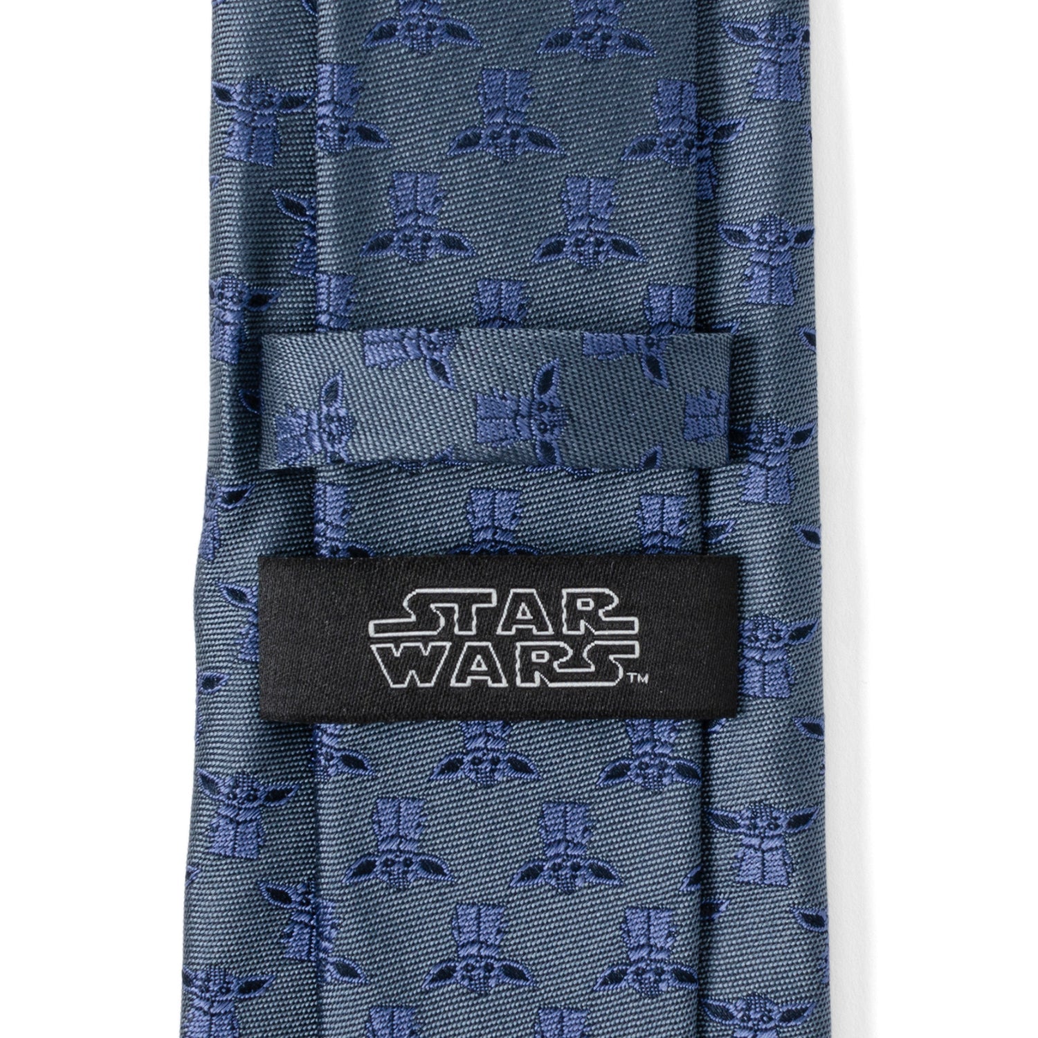 Star Wars Grogu Blue Tonal Silk Men's Necktie - Image 5