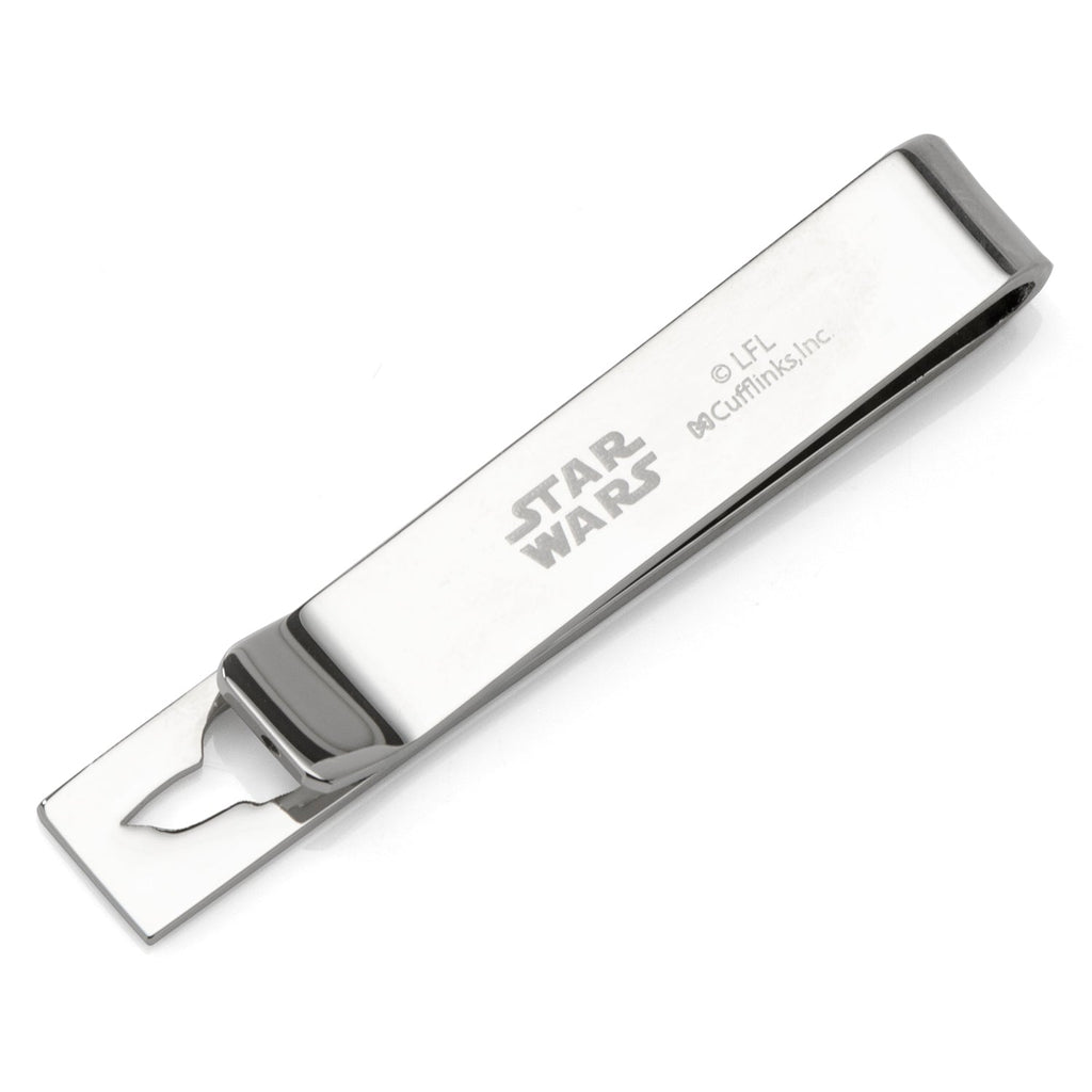 Star Wars Grogu Cutout Tie Bar in Polished Silver Tone Metal - Image 3