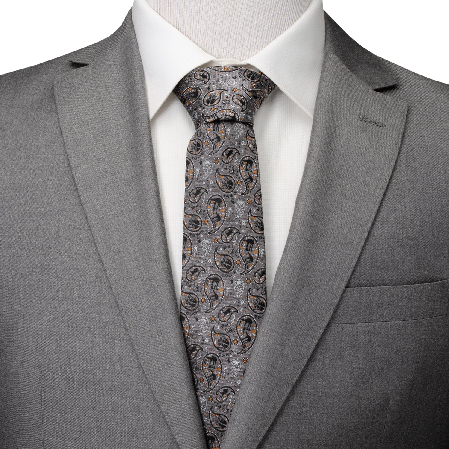 Star Wars Battle of Hoth Gray Paisley Silk Necktie - Image 2