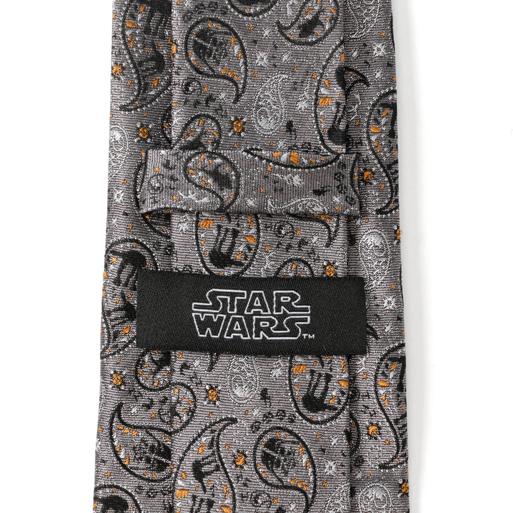 Star Wars Battle of Hoth Gray Paisley Silk Necktie - Image 5