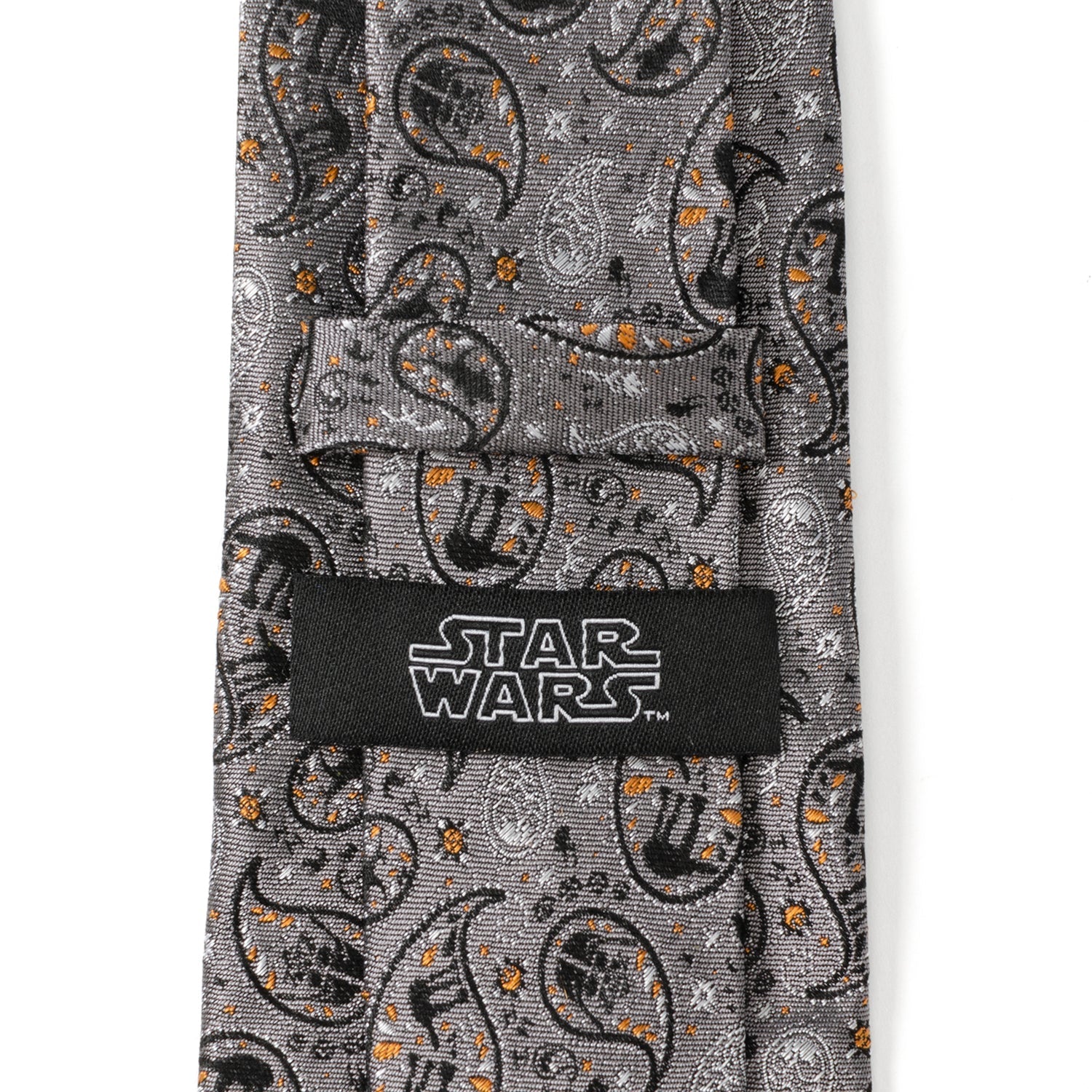Star Wars Battle of Hoth Gray Paisley Silk Necktie - Image 5