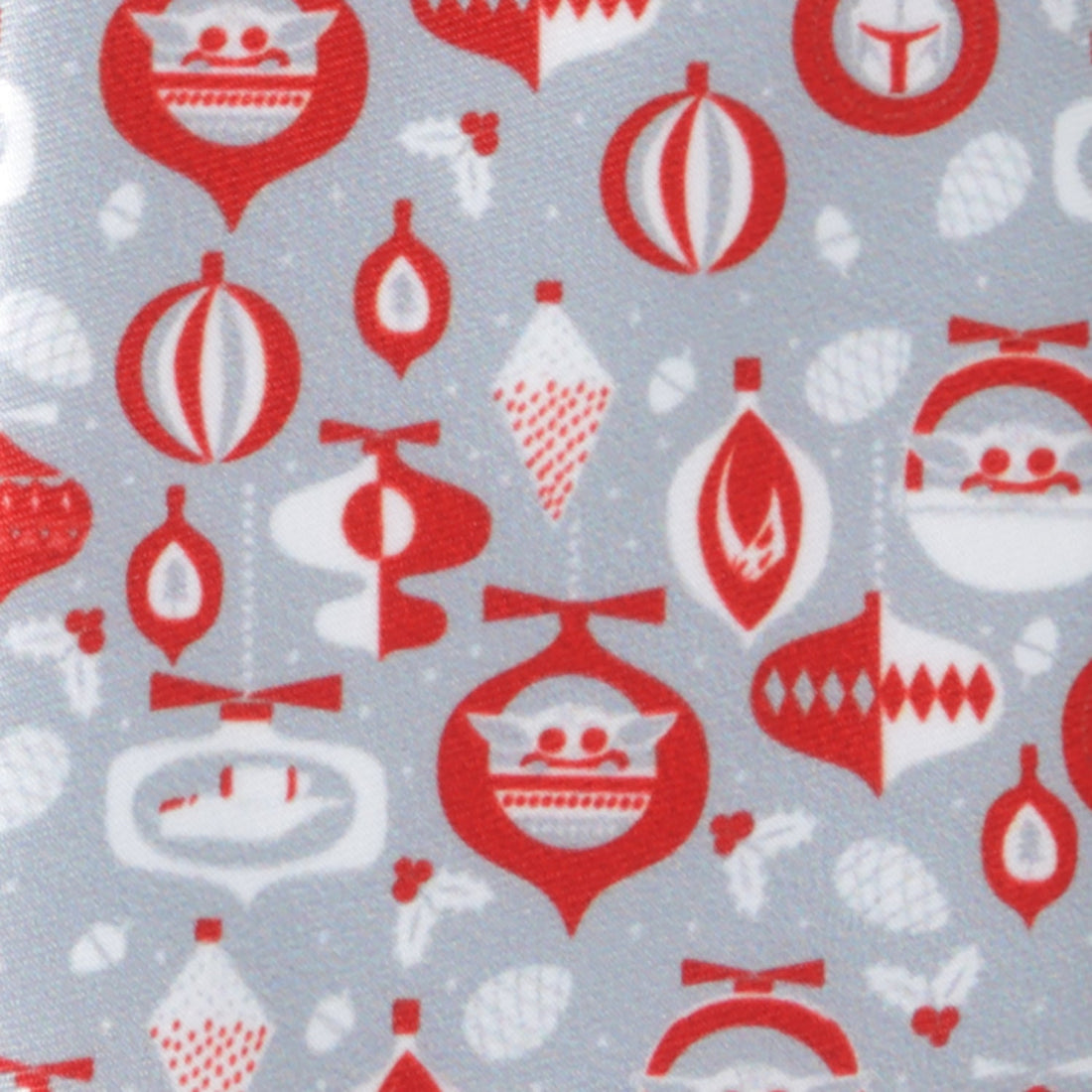 Star Wars Mandalorian Holiday Necktie in Gray and Red - Image 5