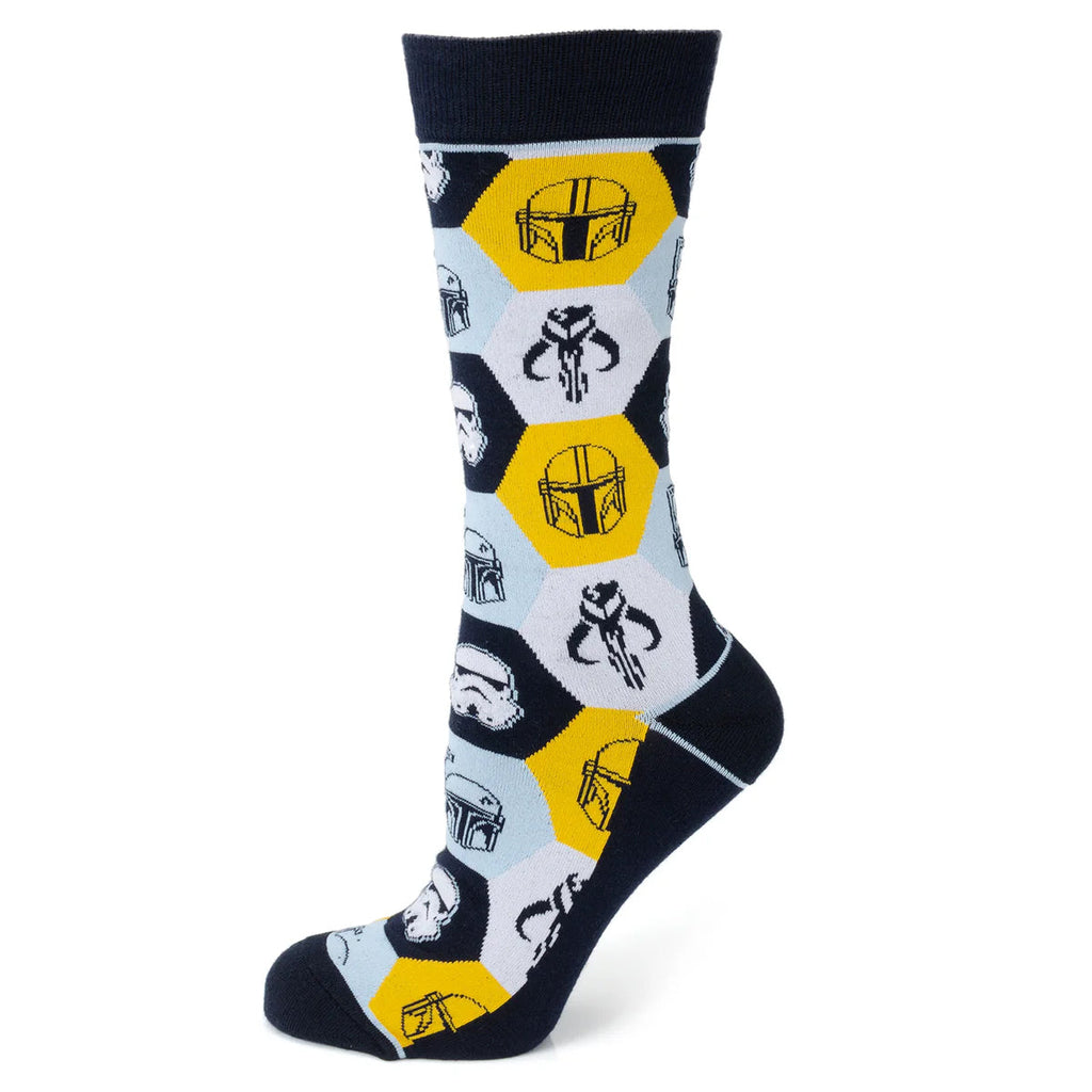 Star Wars Mandalorian Hexagon Pattern Socks and Lapel Pin Set - Image 2