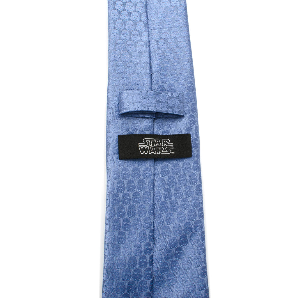 Star Wars Darth Vader and Stormtrooper Blue Silk Tie - Image 4