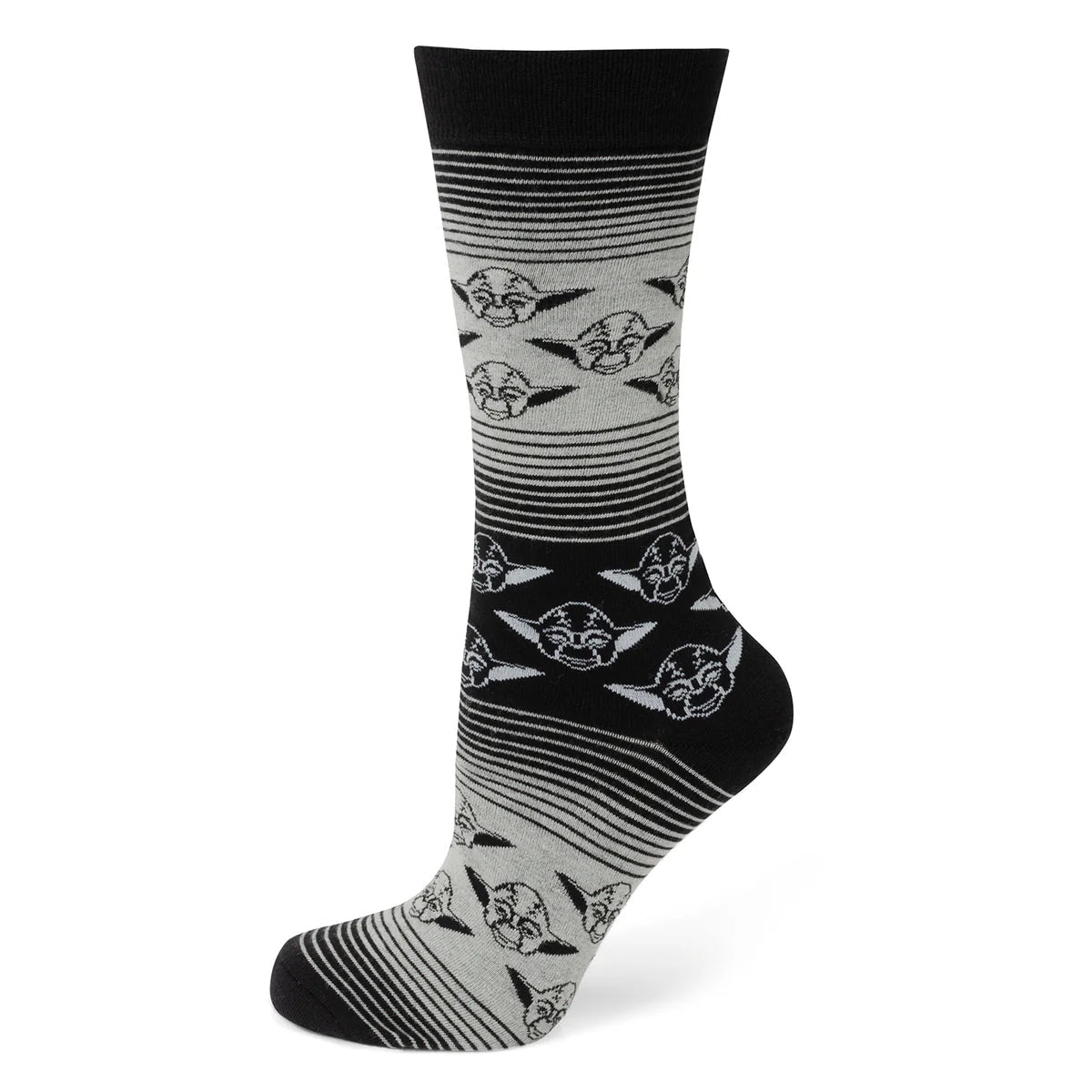 Star Wars Yoda Gray and Black Ombre Pattern Socks with Pin Set - Image 2