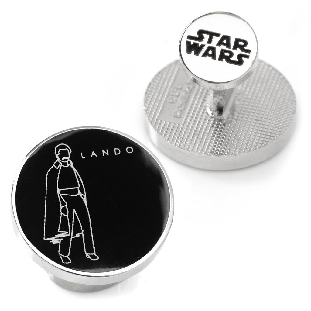 Star Wars Lando Calrissian Cufflinks Black and White Enamel - Image 2