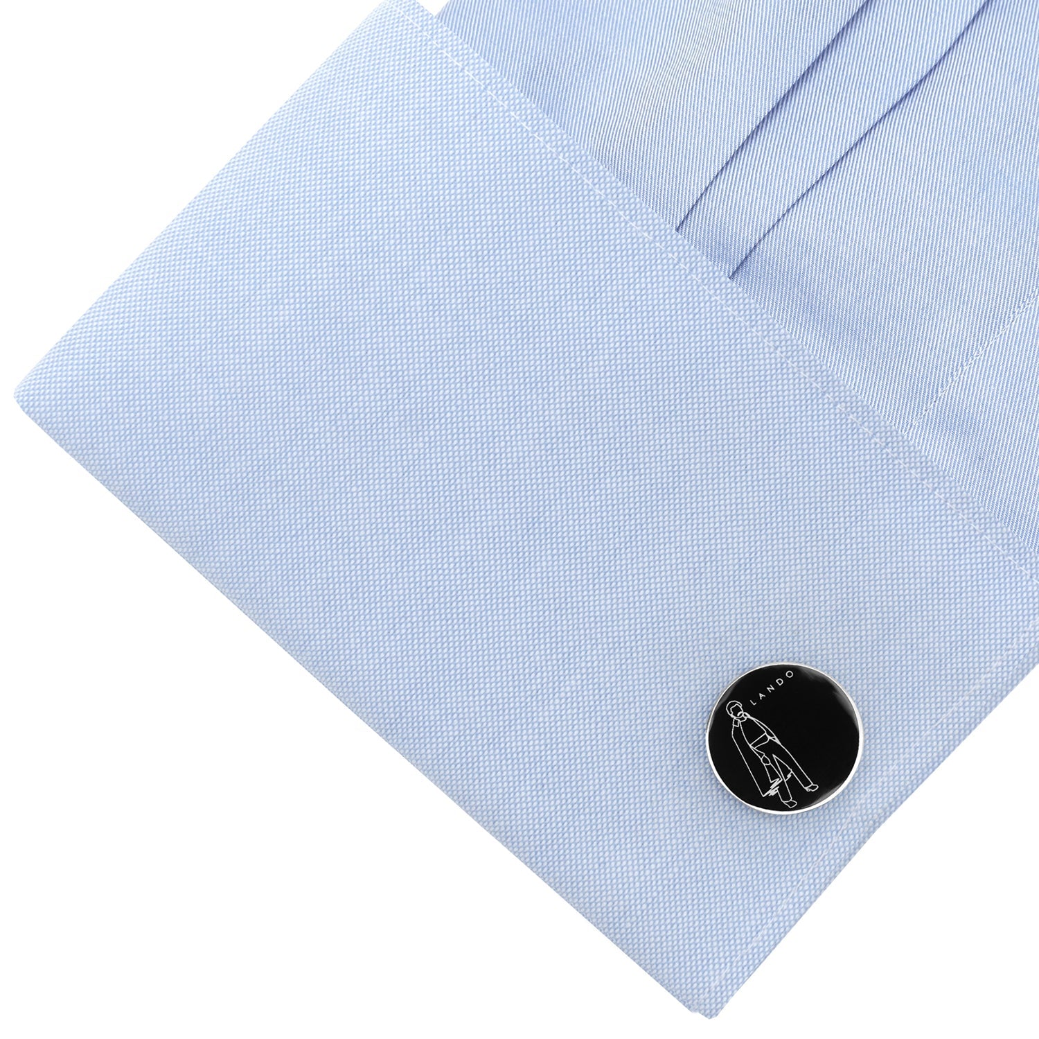 Star Wars Lando Calrissian Cufflinks Black and White Enamel - Image 3