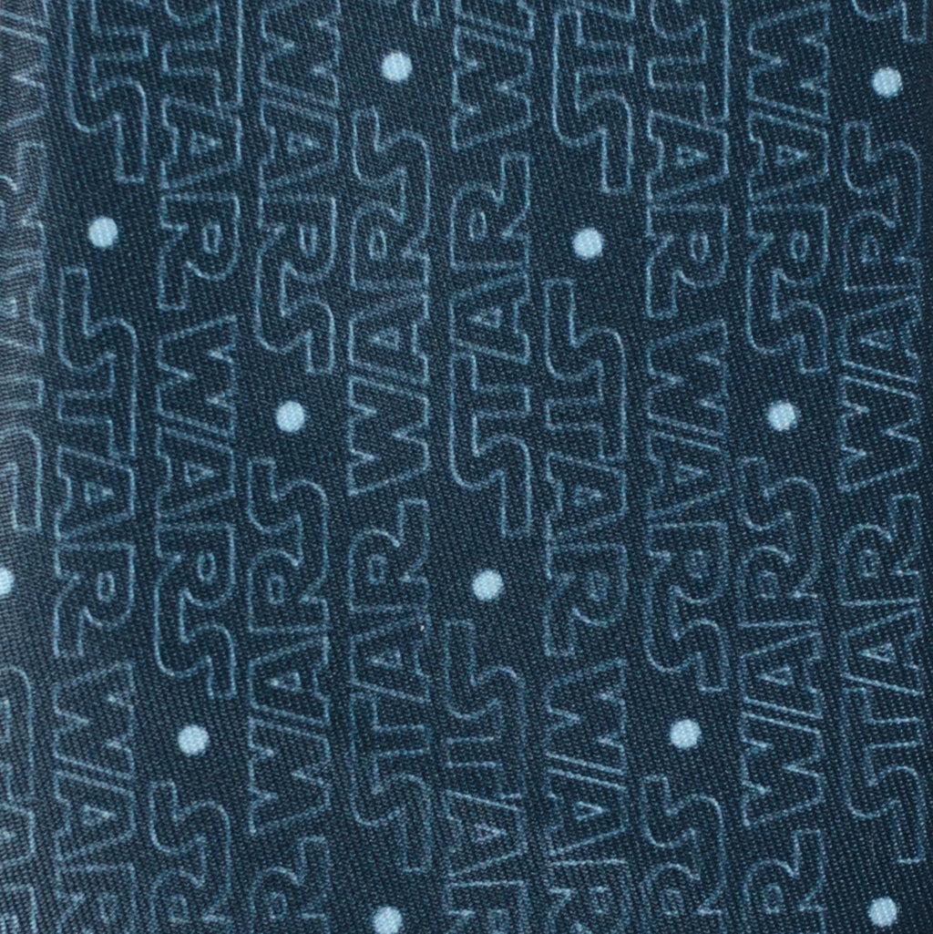Star Wars Logo Blue Men's Tie with Light Blue Dot Pattern - Image 4