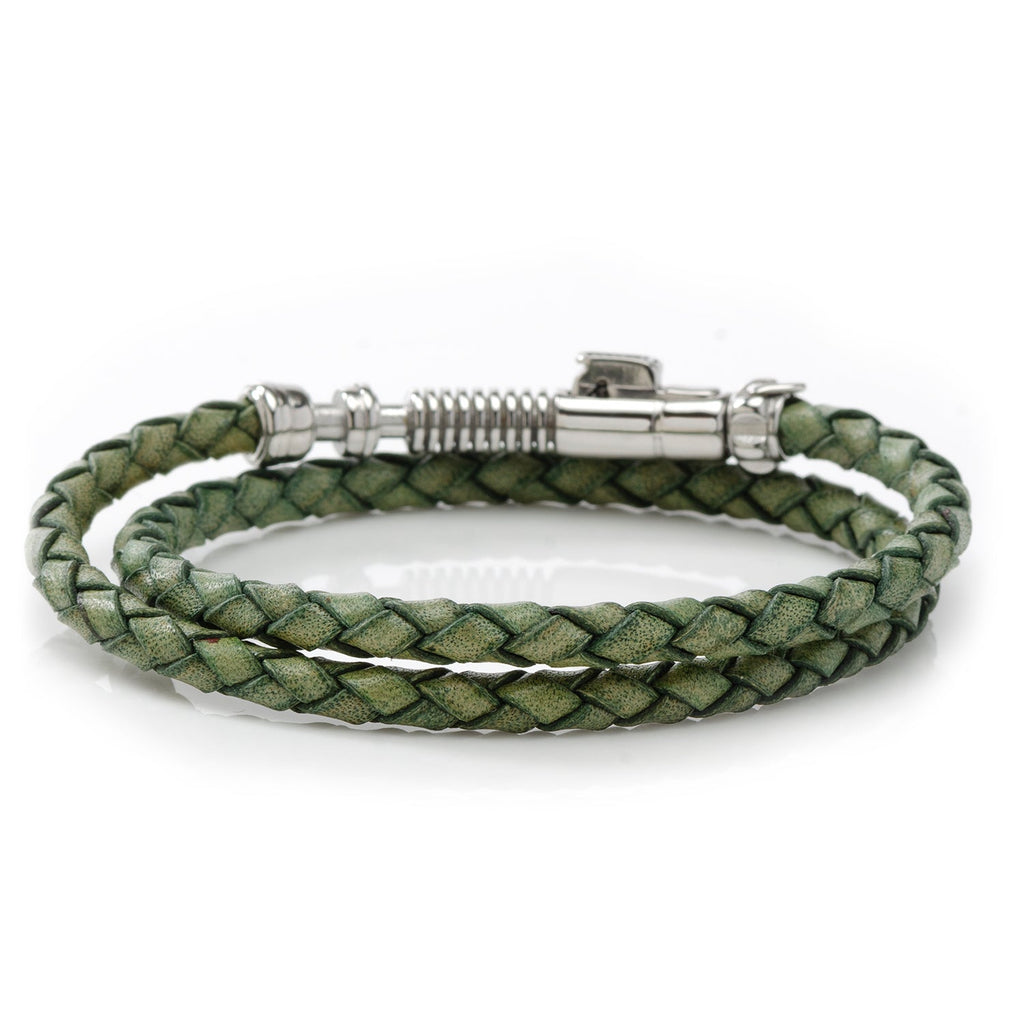 Star Wars Luke Skywalker Lightsaber Braided Green Leather Bracelet - Image 2