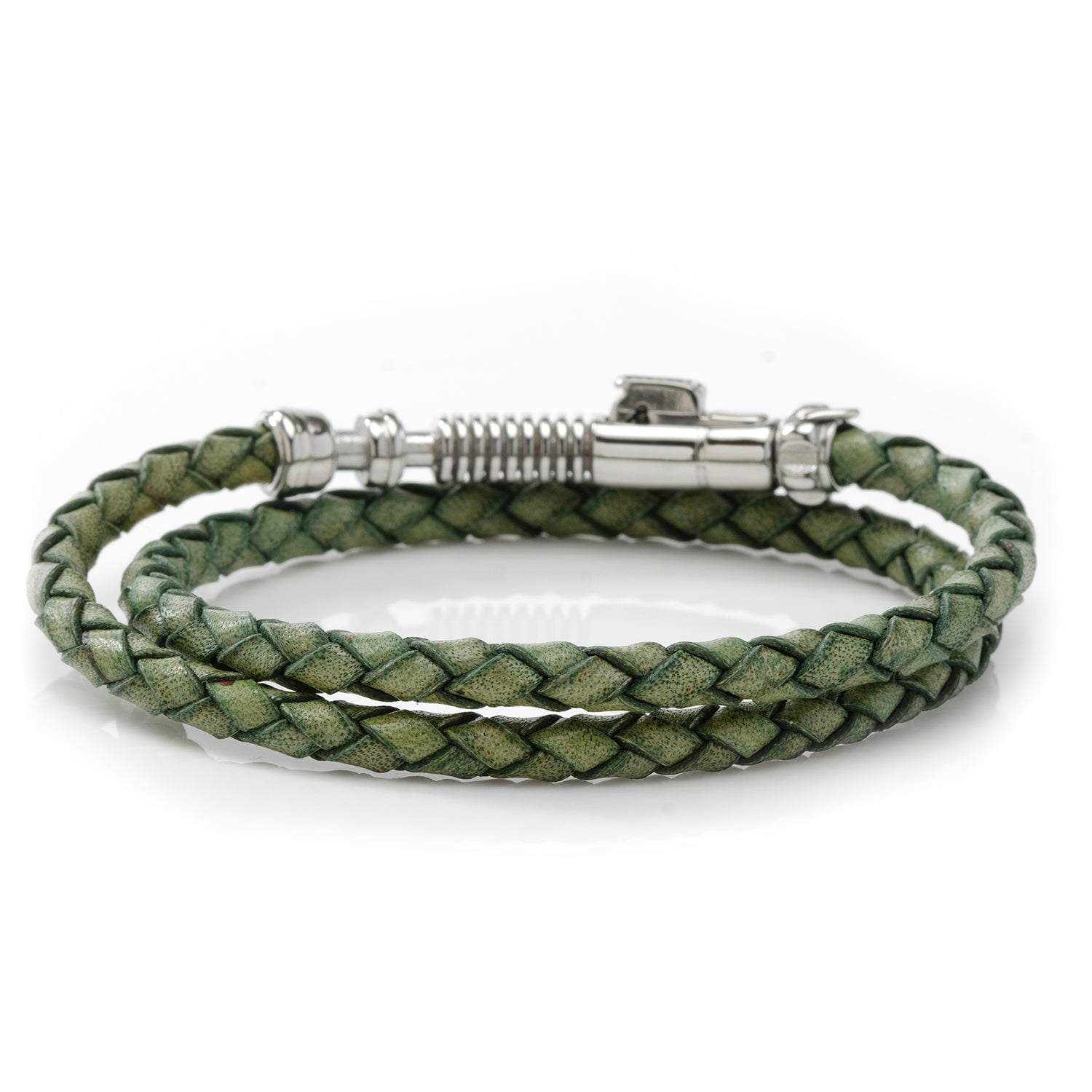Star Wars Luke Skywalker Lightsaber Braided Green Leather Bracelet - Image 2