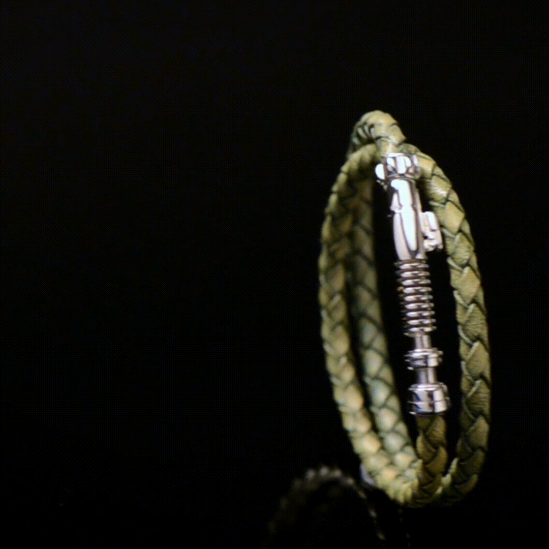 Star Wars Luke Skywalker Lightsaber Braided Green Leather Bracelet - Image 7