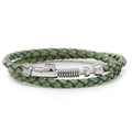 Green braided leather Star Wars Luke Skywalker lightsaber bracelet with silver-tone metal clasp