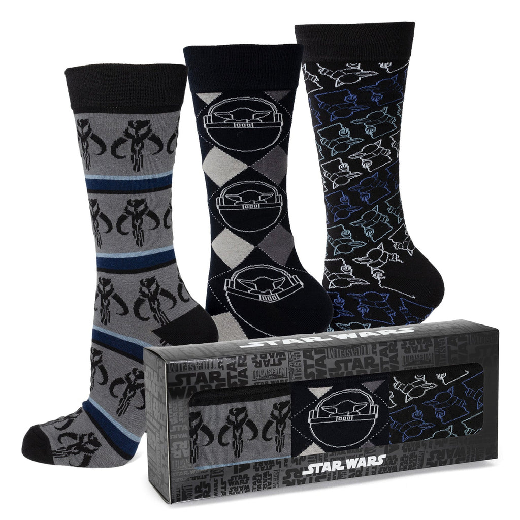 Star Wars Mandalorian 3-Pack Dress Sock and Lapel Pin Gift Set - Image 2