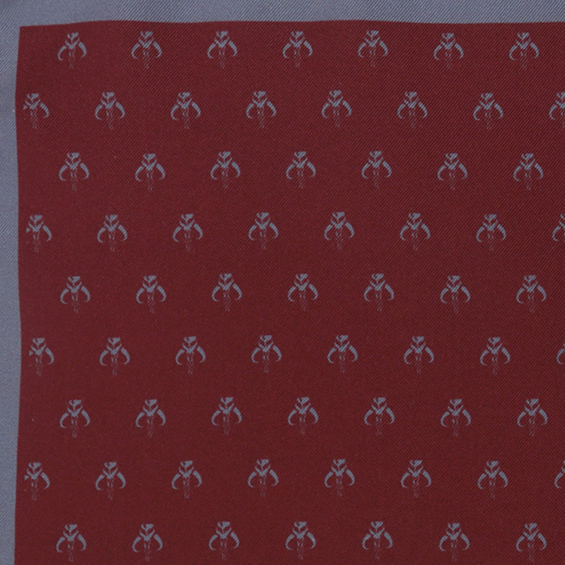 Star Wars Mandalorian Guild Logo Silk Pocket Square Gray Burgundy - Image 5