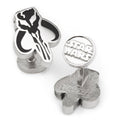 Silver and black Mandalorian Mythosaur skull cufflinks by Star Wars