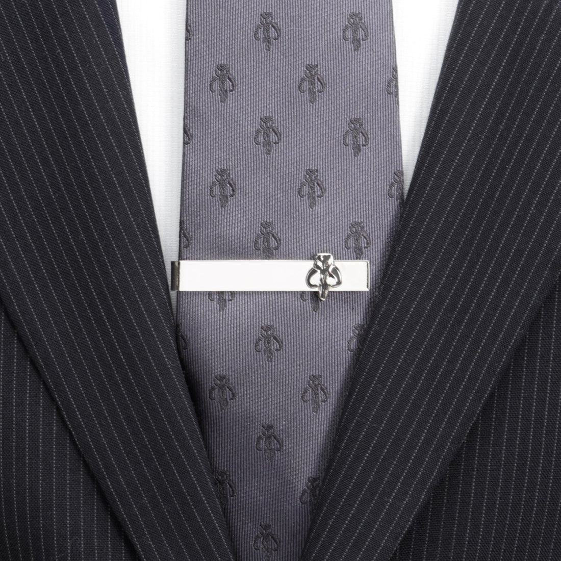 Star Wars Mandalorian Mythosaur Skull Silver Tone Tie Bar - Image 2