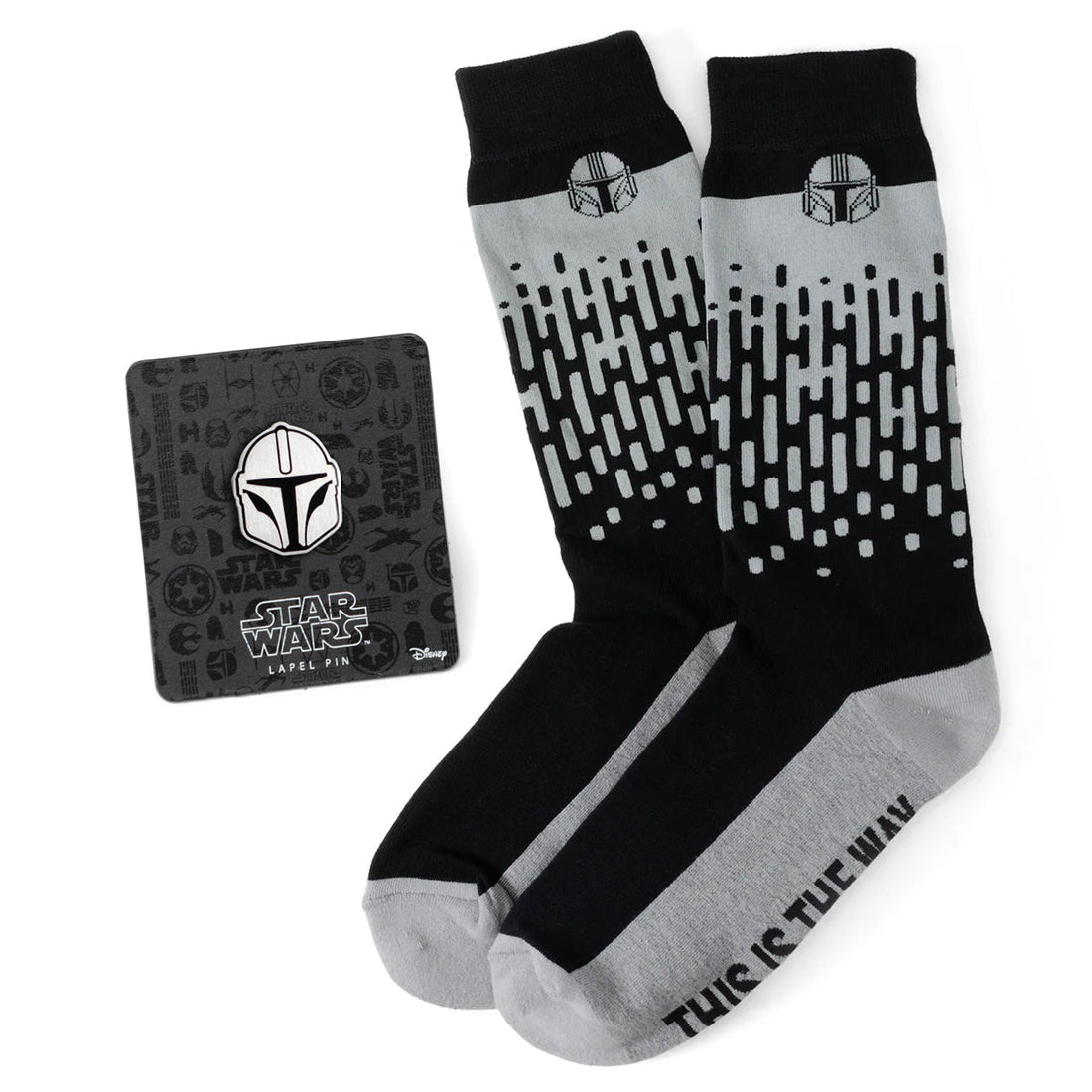Star Wars Mandalorian Crew Socks and Helmet Lapel Pin Gift Set