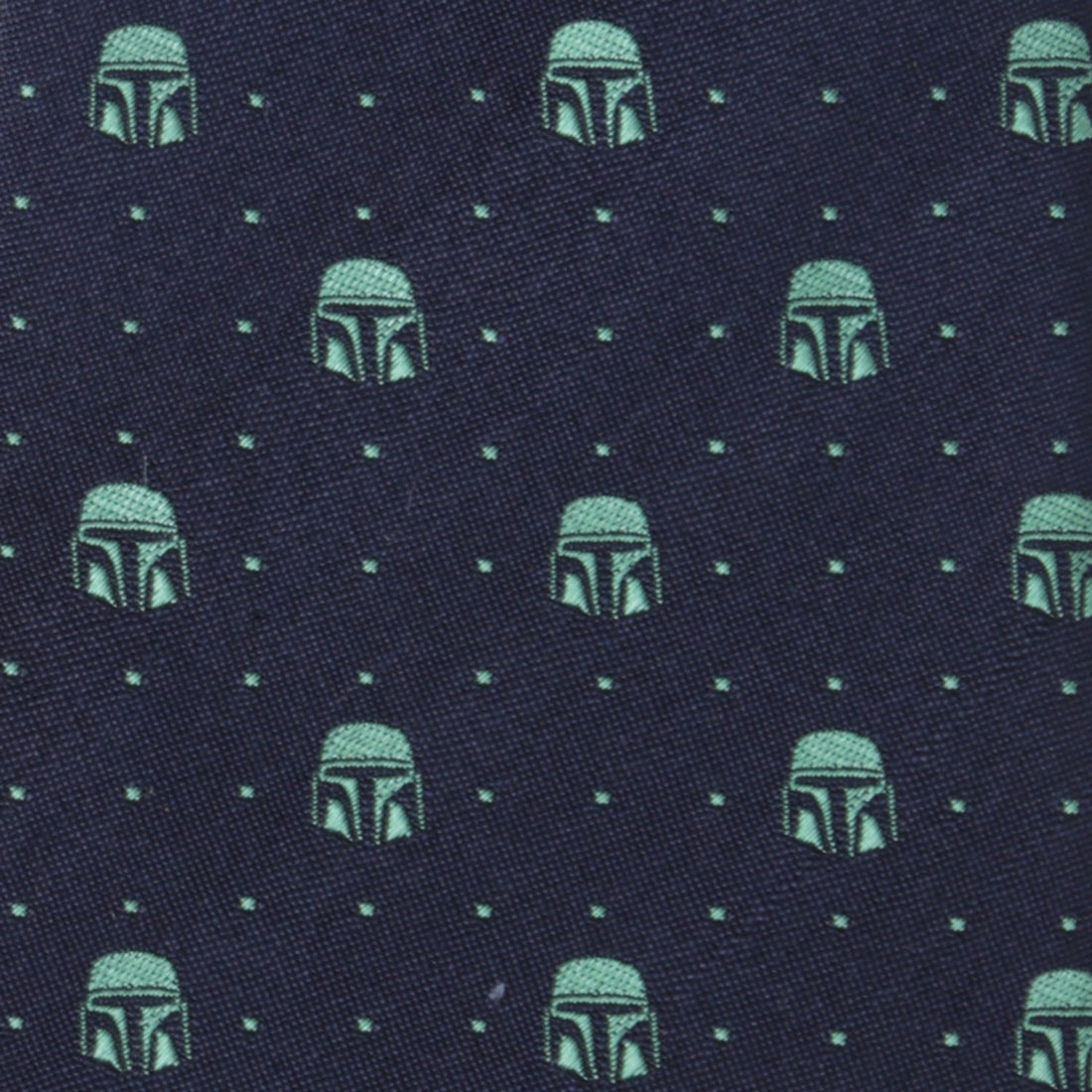 Star Wars The Mandalorian Navy Tie with Green Helmet Icons - Image 5
