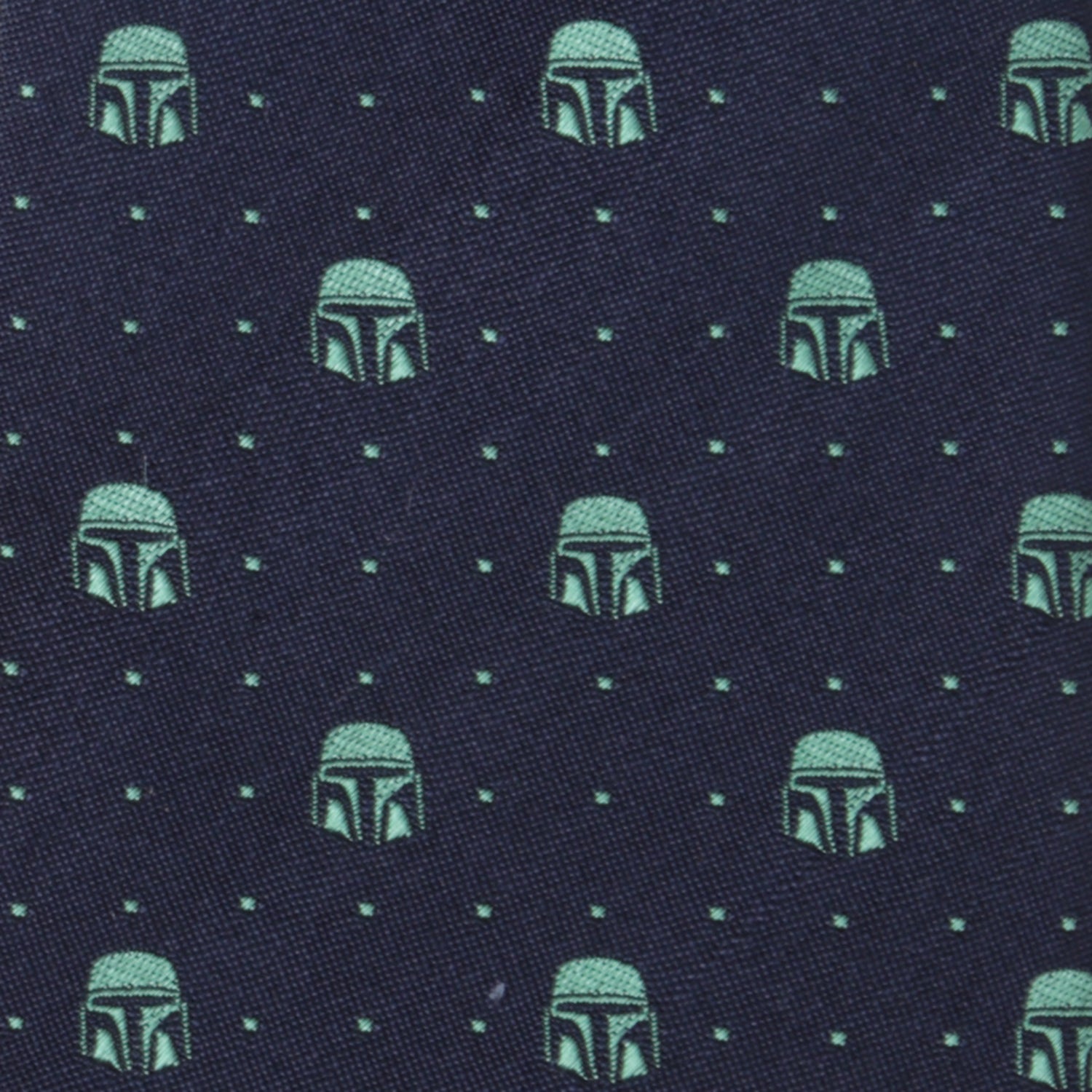 Star Wars The Mandalorian Navy Tie with Green Helmet Icons - Image 5