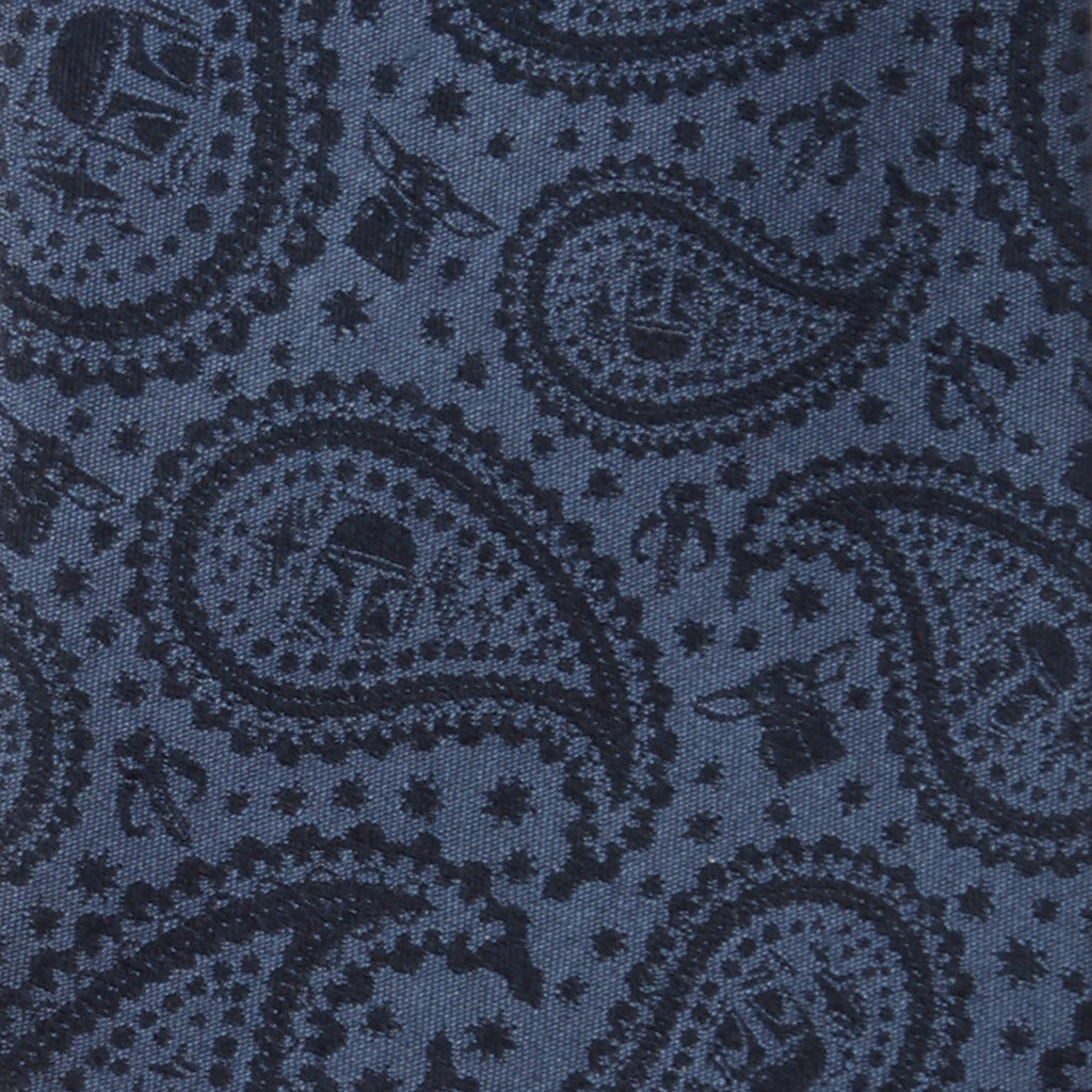 Star Wars Mandalorian and Grogu Navy Paisley Silk Necktie - Image 4