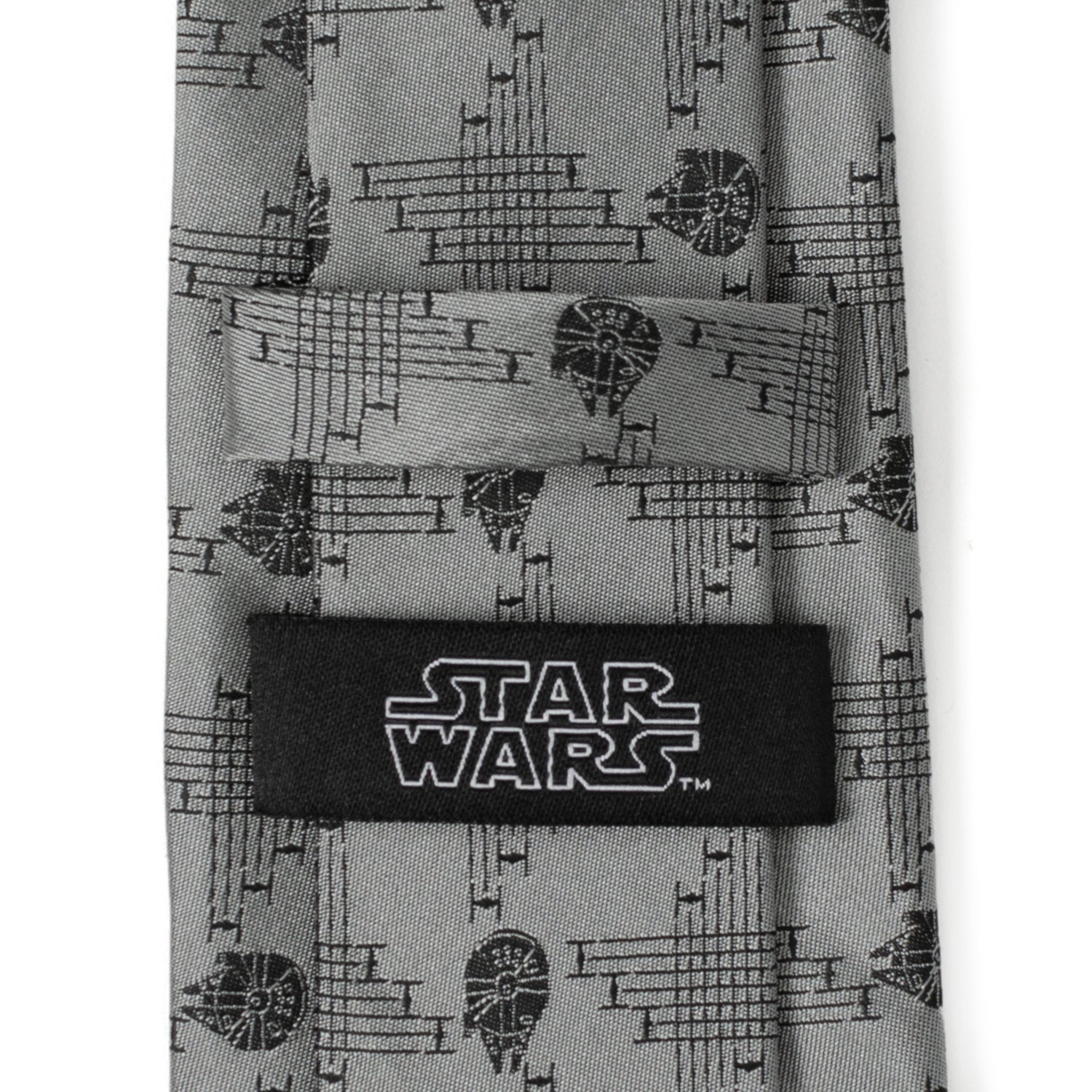 Star Wars Millennium Falcon Gray Silk Blend Necktie - Image 4