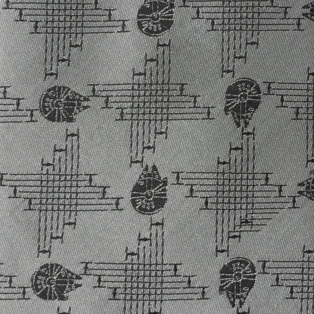 Star Wars Millennium Falcon Gray Silk Blend Necktie - Image 5