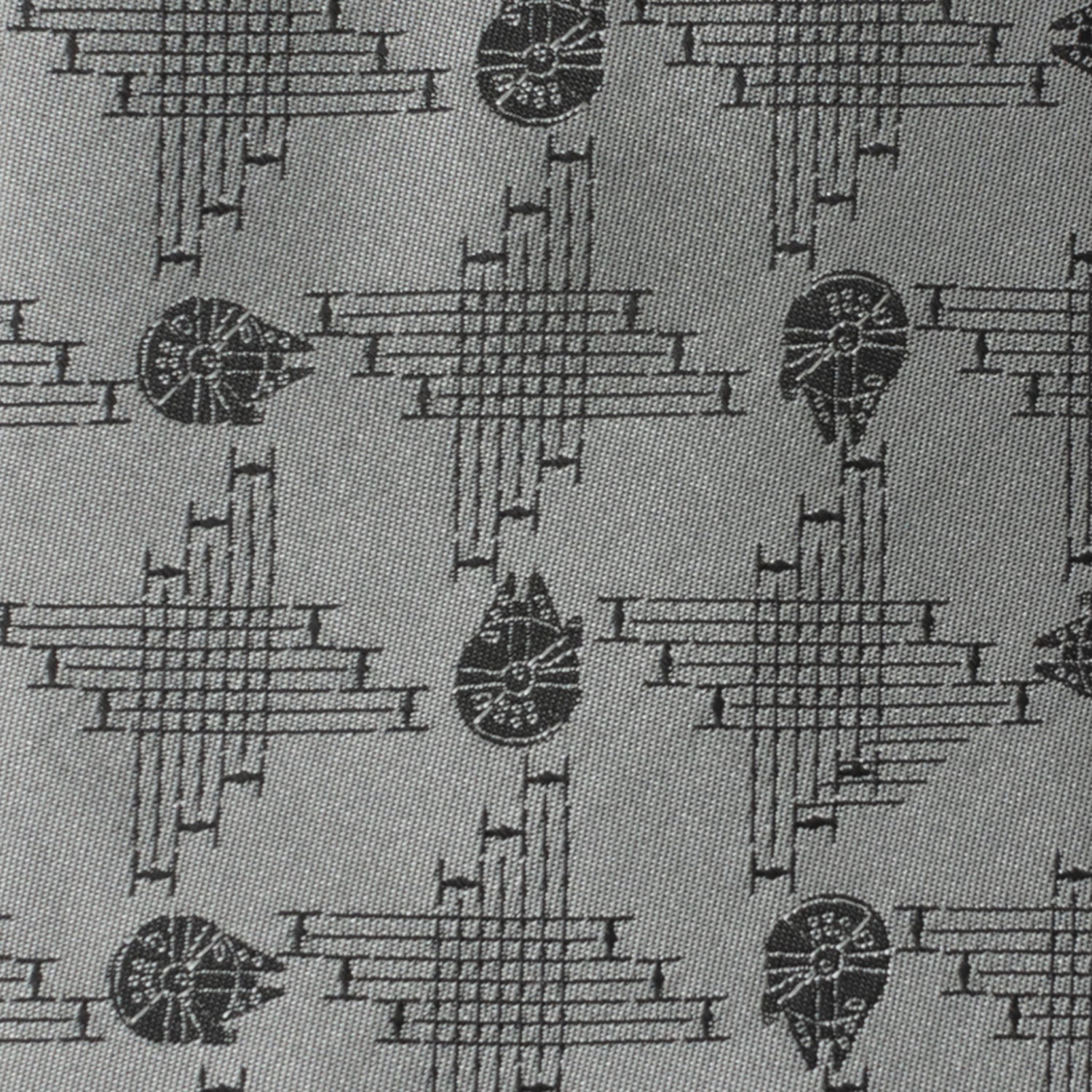 Star Wars Millennium Falcon Gray Silk Blend Necktie - Image 5