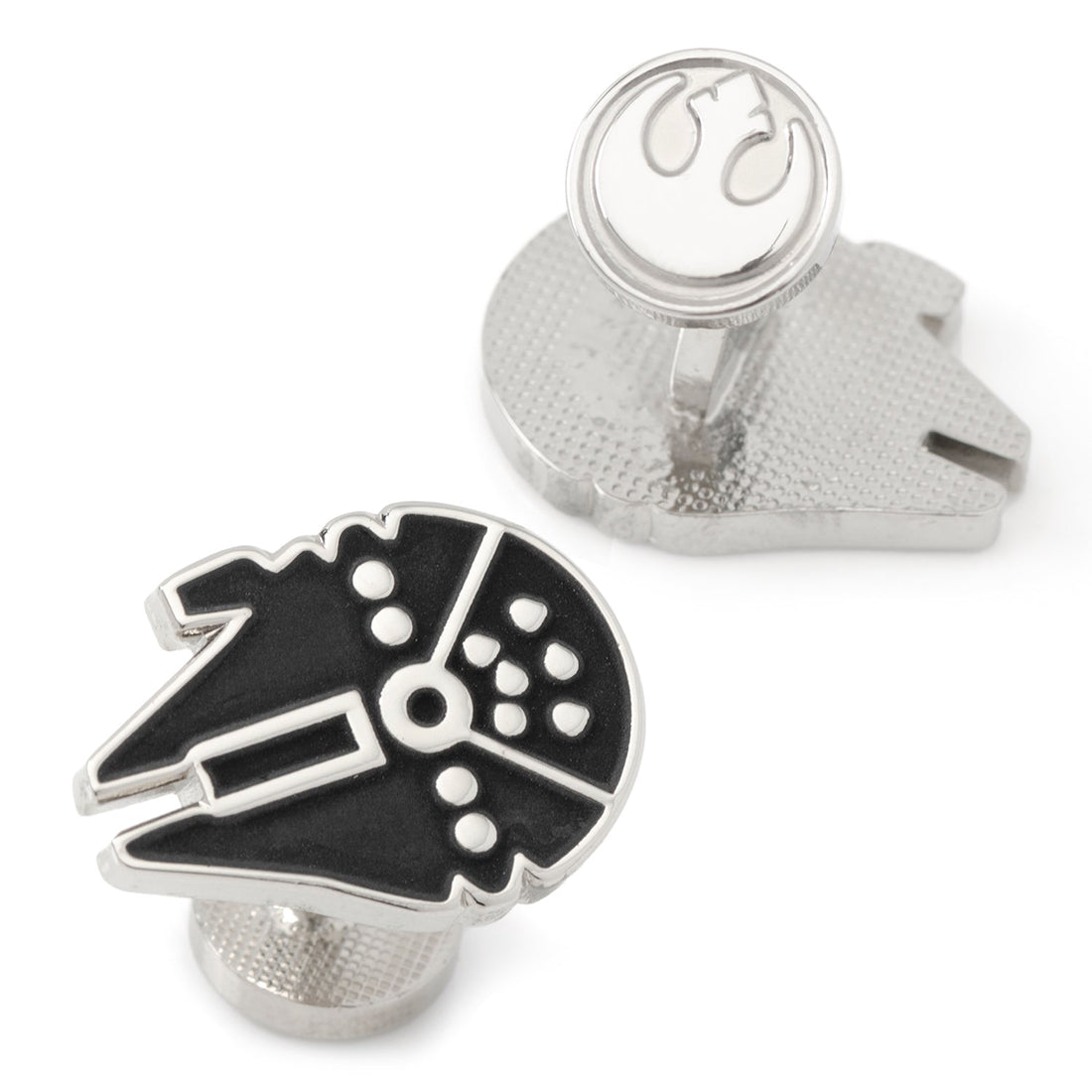 Star Wars Millennium Falcon Silver and Black Cufflinks - Image 2