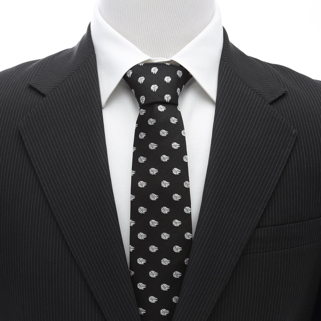 Star Wars Millennium Falcon Silk Tie in Metallic Silver and Black - Image 2