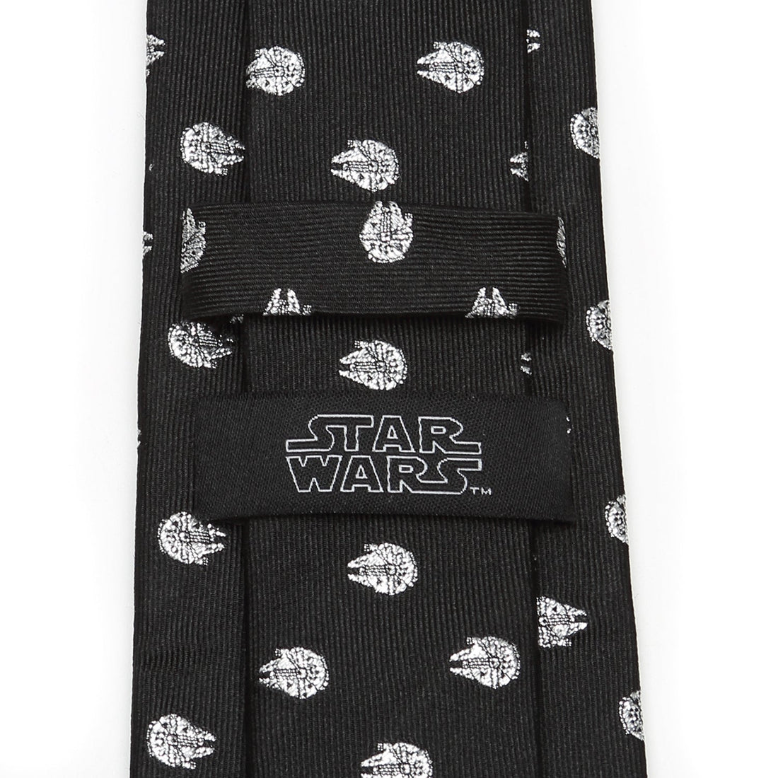 Star Wars Millennium Falcon Silk Tie in Metallic Silver and Black - Image 4