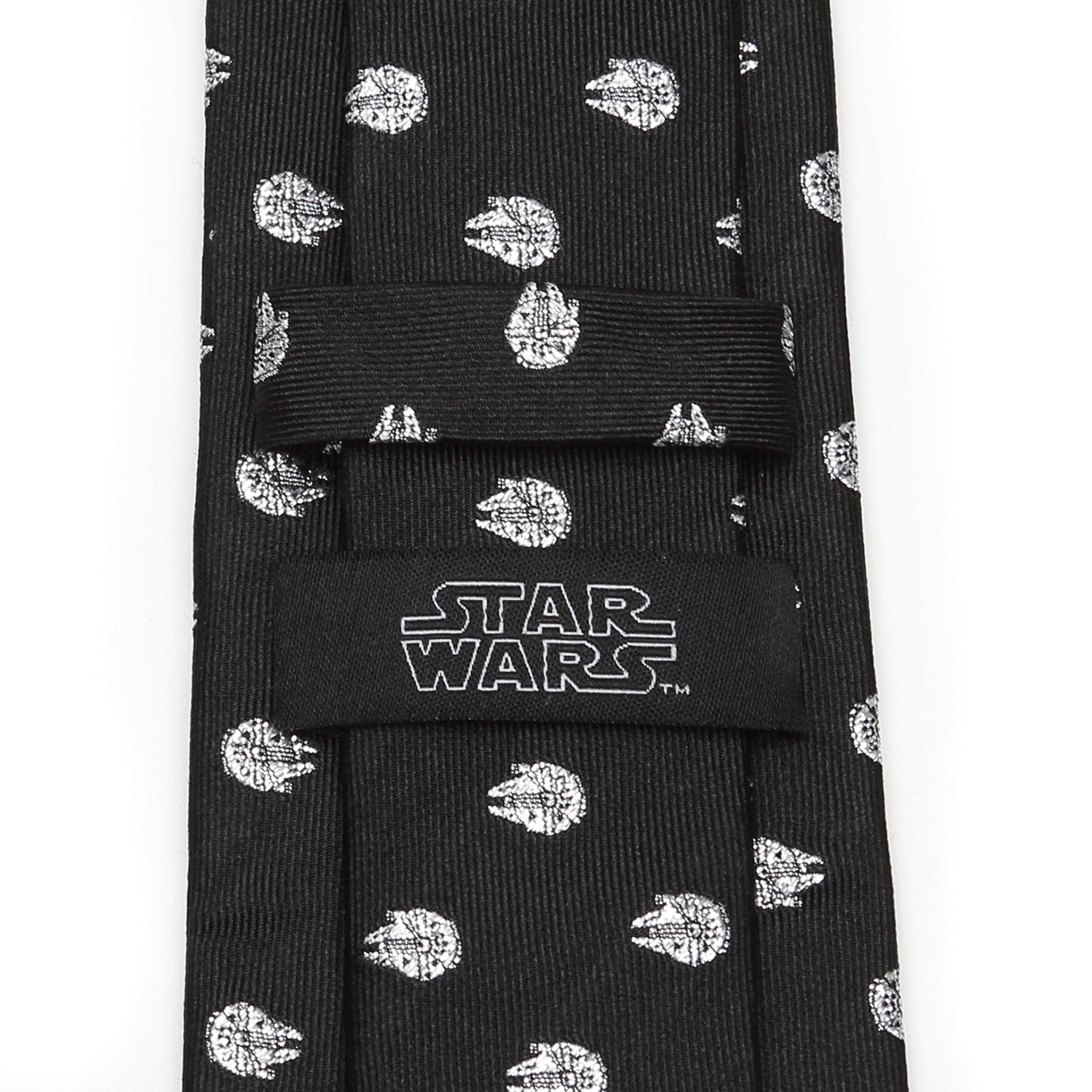 Star Wars Millennium Falcon Silk Tie in Metallic Silver and Black - Image 4