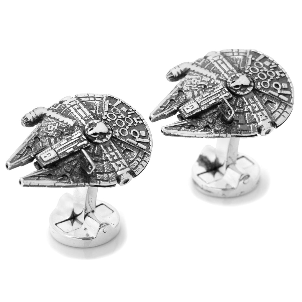 Star Wars Millennium Falcon 3D Silver Plated Cufflinks - Image 2