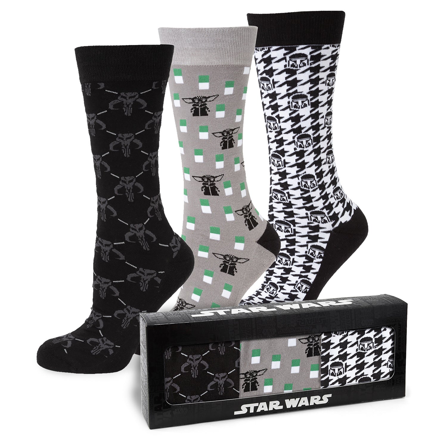 Star Wars Mandalorian 3-Pack Crew Socks and Mythosaur Lapel Pin - Image 2