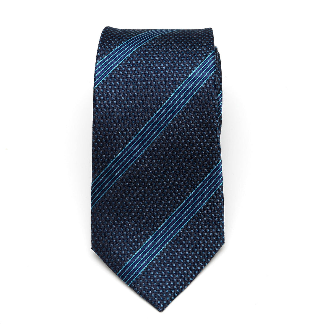 Star Wars Millennium Falcon Navy and Azure Blue Striped Silk Tie - Image 3