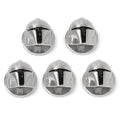 Set of 3D silver-tone Mandalorian helmet shirt studs with black detailing