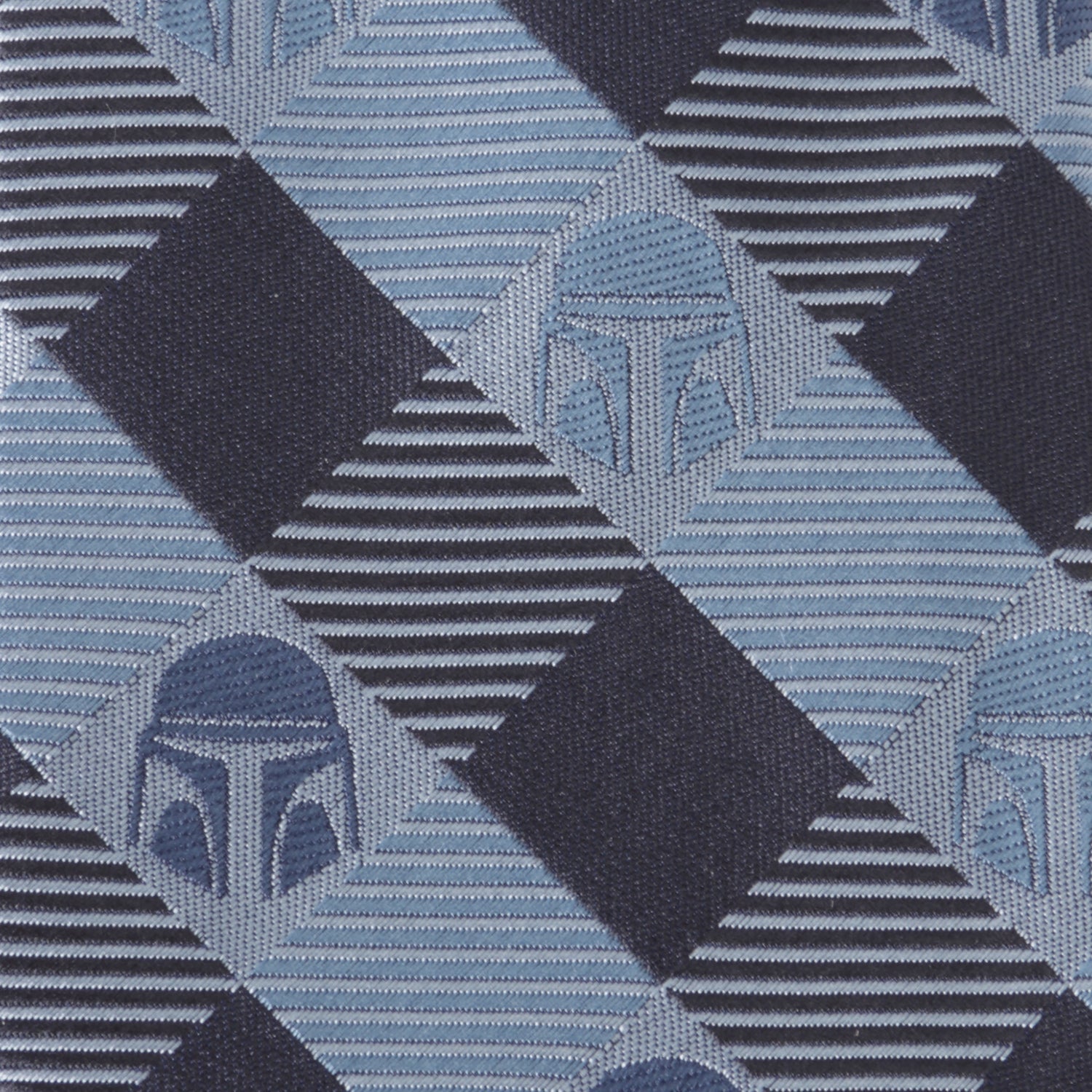 Star Wars Mandalorian Helmet Plaid Necktie in Blue and Black - Image 6