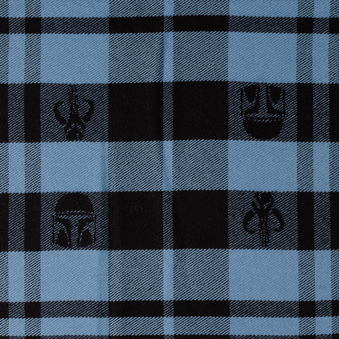 Star Wars Mandalorian Tartan Scarf in Blue and Black Merino Wool - Image 3