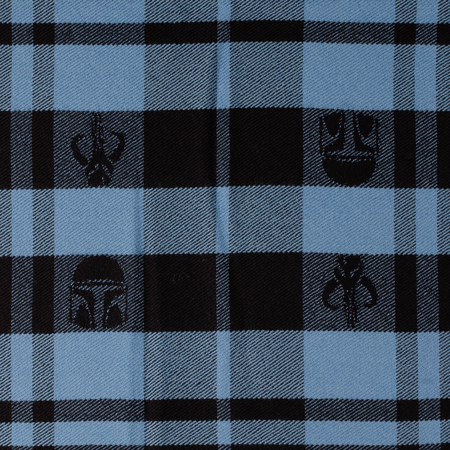 Star Wars Mandalorian Tartan Scarf in Blue and Black Merino Wool - Image 3