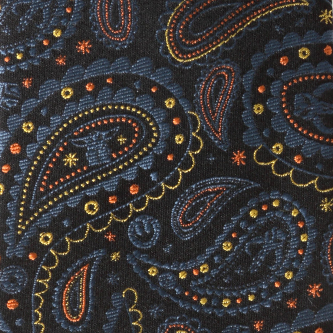 Star Wars Mandalorian Paisley Silk Tie in Black Navy Yellow - Image 5