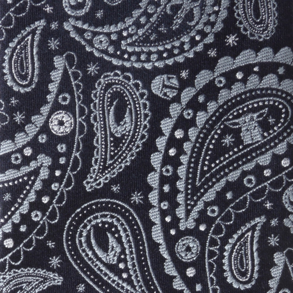 Star Wars Mandalorian Paisley Silk Tie in Midnight and Sky Blue - Image 5