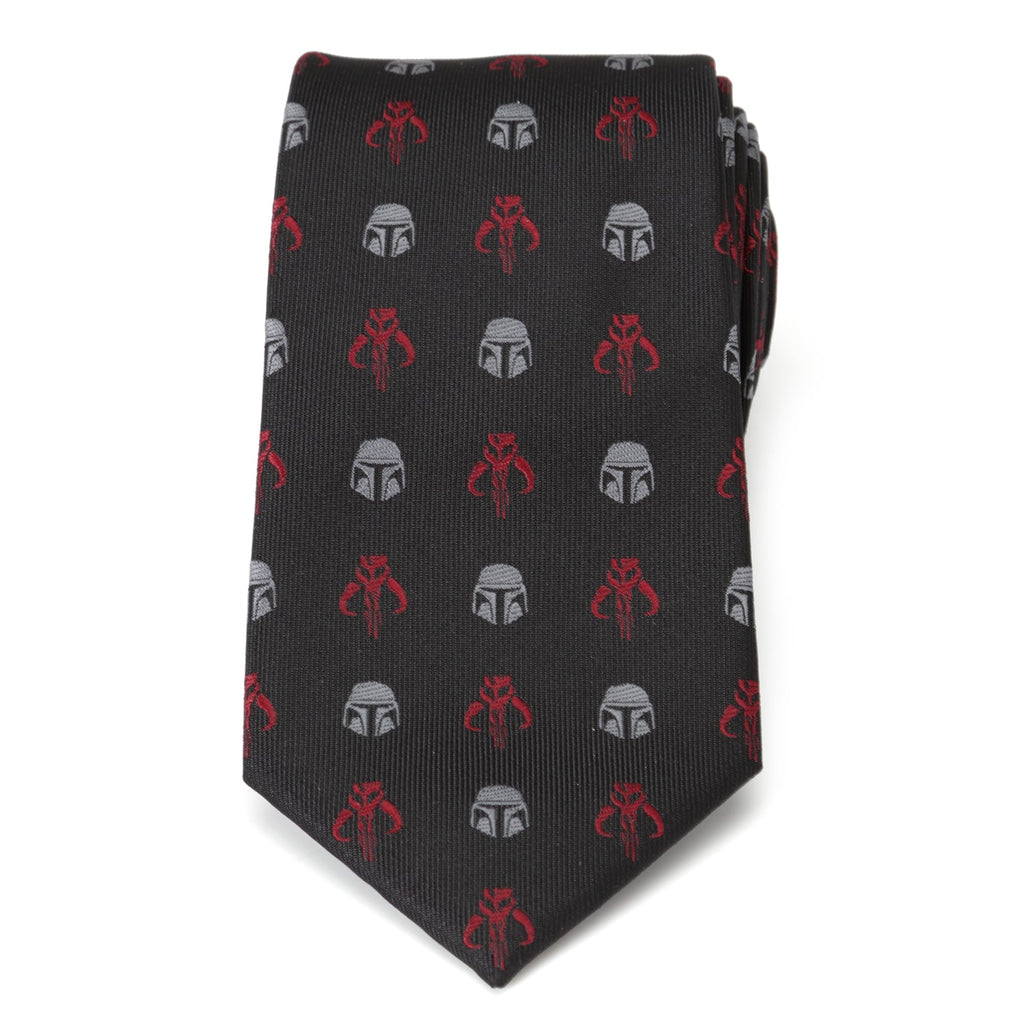 Star Wars Mandalorian Mythosaur Necktie in Black and Red - Image 4
