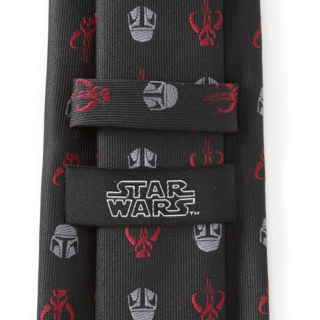 Star Wars Mandalorian Mythosaur Necktie in Black and Red - Image 6