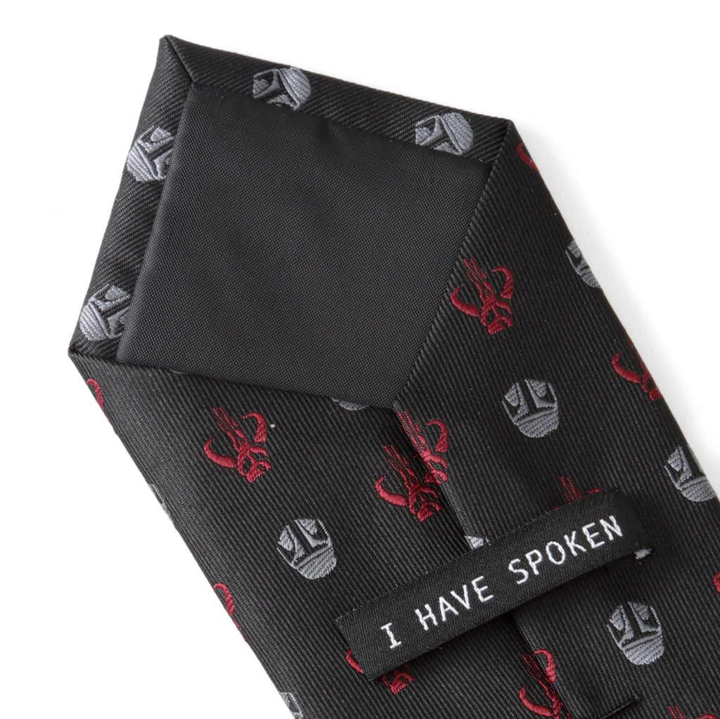 Star Wars Mandalorian Mythosaur Necktie in Black and Red - Image 7