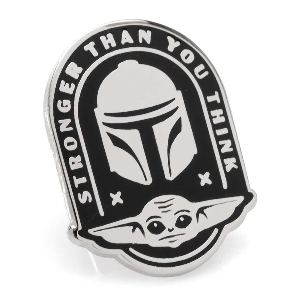 Star Wars Mandalorian and Grogu Stronger Than You Think metal lapel pin