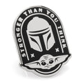 Star Wars Mandalorian and Grogu Stronger Than You Think metal lapel pin