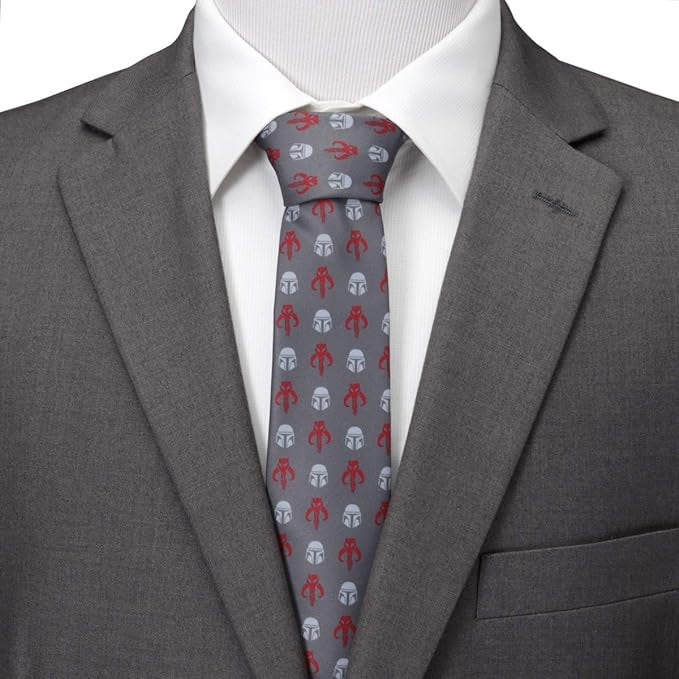 Star Wars Mandalorian Mythosaur Neck Tie in Charcoal Gray - Image 2