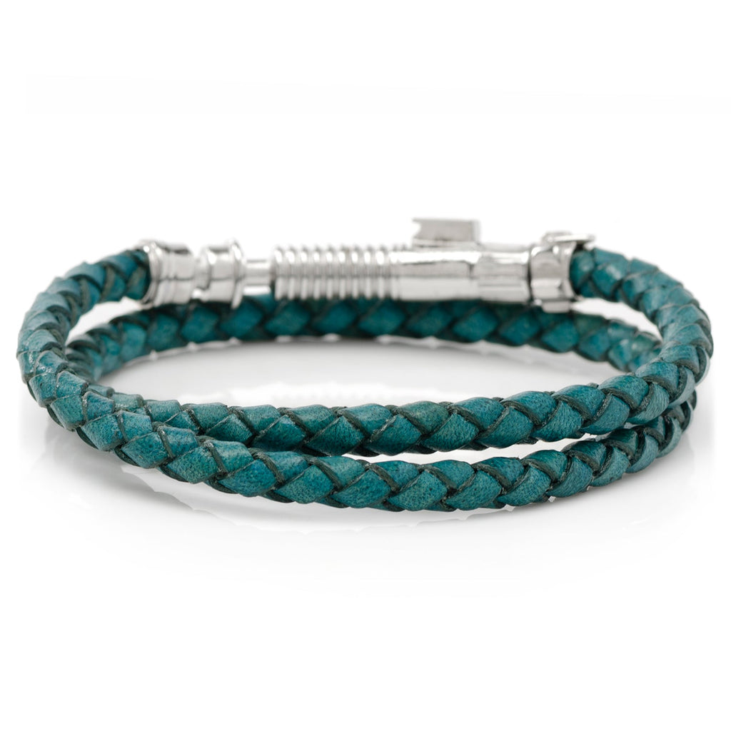 Star Wars Obi-Wan Kenobi Lightsaber Blue Braided Leather Bracelet - Image 2