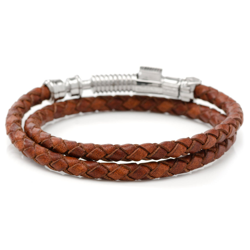 Star Wars Obi-Wan Kenobi Lightsaber Braided Brown Leather Bracelet - Image 2